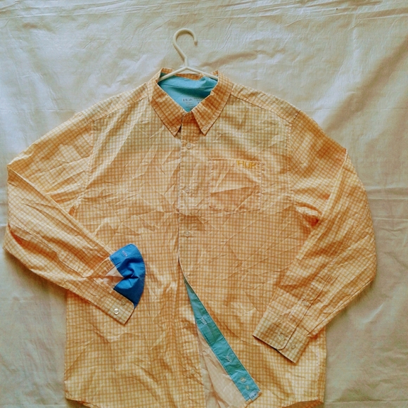 Men's large HUK long sleeve button up fishing shirt hiking,camping vented - Picture 8 of 8